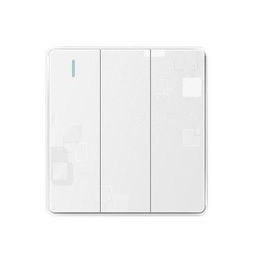 樂清明慶電器廠86型正品魅影A7系列三開單控?zé)晒忾_關(guān)插座面板高清解析